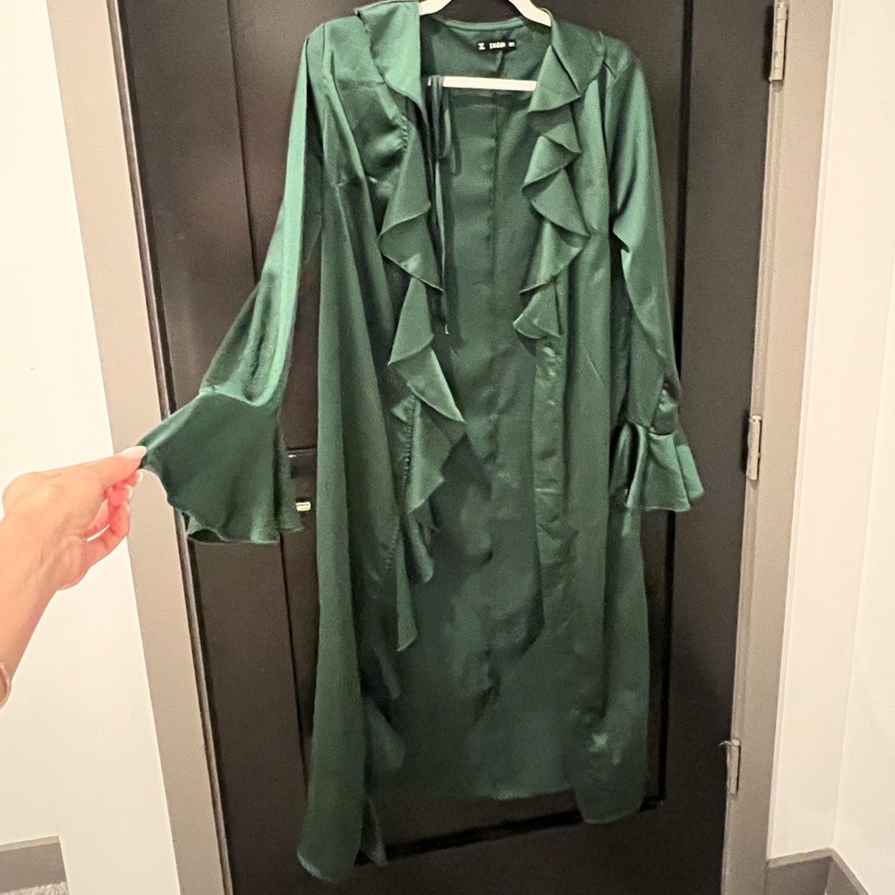 SHEIN Green duster long flowy